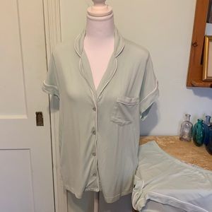 Ugg shortie pajamas gently used in a beautiful light mint green color. Size M.
